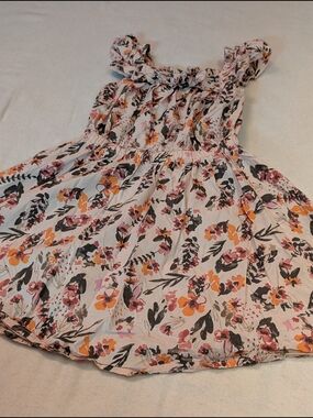 OVS Kids 5-6Y Girls Floral Ruffle 100% Cotton Sundress